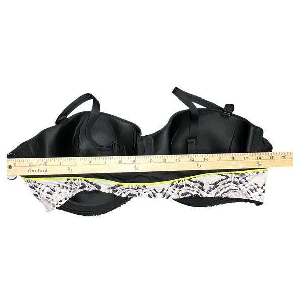 Swimsuits For All Tropiculture Bikini Top Women 22 Black Gray Abstract Underwire - Picture 6 of 9